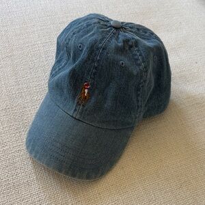 Polo Denim & leather dad baseball cap